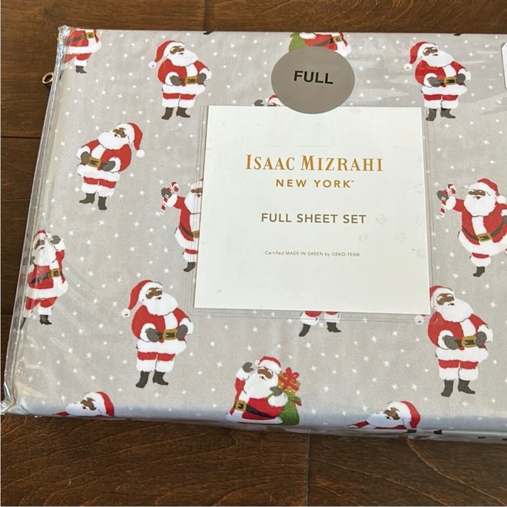 Isaac Mizrahi New York African American Santa Full  Sheet Set Microfiber Diverse